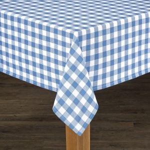 Navy Buffalo Check 100% Cotton Tablecloth 52"X52"