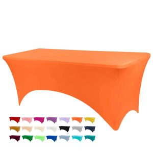 1 Pack Table Cloth for Rectangular Fitted Events Stretch Table Covers Washable Table Cover Spandex Table cloth Table Protector for Party, Wedding, Cocktail, Banquet, Festival.