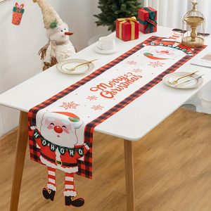 Santa Claus Christmas Tablecloth - Classic Fabric Holiday Decor for Dining & Tea Tables, Perfect for Parties